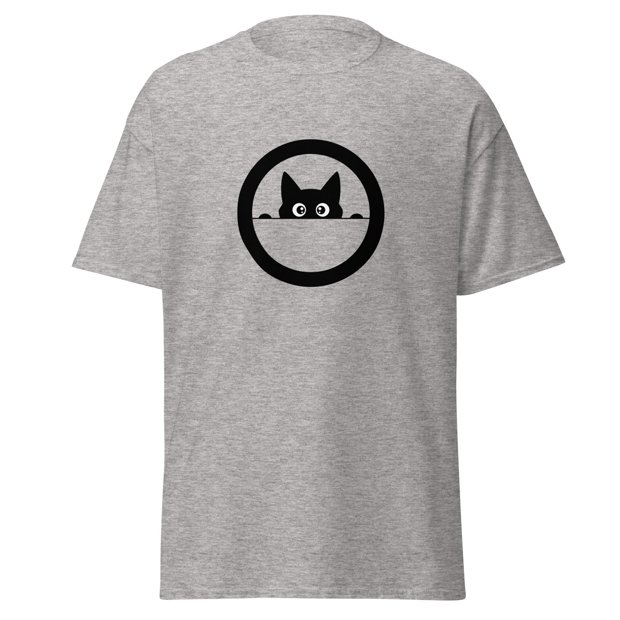 Unisex Classic Cat Tee | Structured Streetwear Style 3 Classic tee with peeking cat